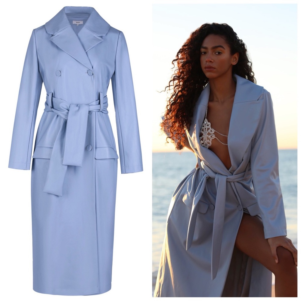 AUTEUR Vegan Leather Elly Trench Coat NWT